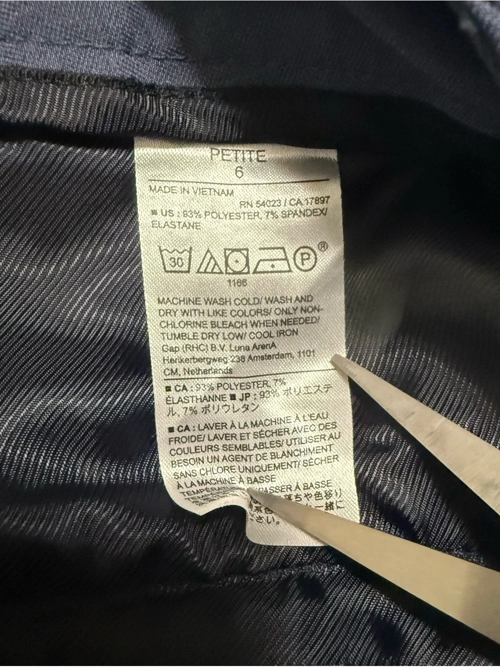 Banana Republic Size 6 Petite Sculpted Stretch Trousers Slate Blue Flare Office